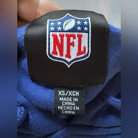 Buffalo Bills Hooded Pullover Blue and Red Sweatshirt - Picture 7 of 9